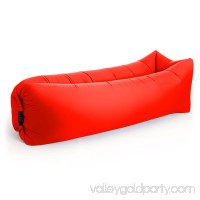 Portable Outdoor Lazy Inflatable Couch Air Sleeping Sofa Lounger Bag Camping Bed (Black)   